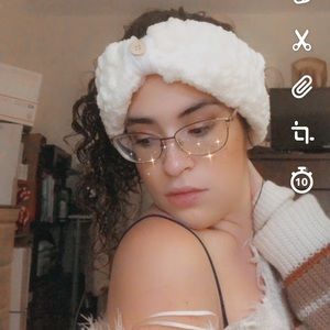 White crocheted headband adults